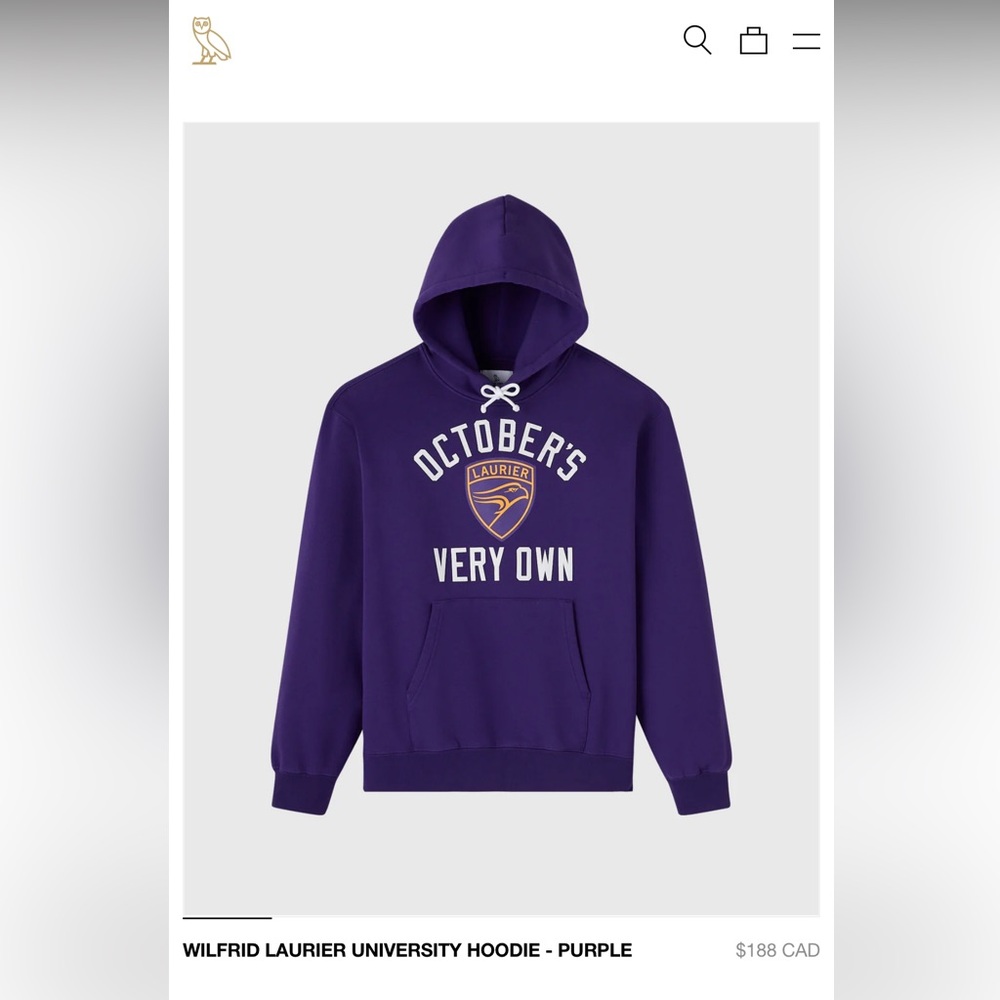 NWT Campus OVO Purple Men's Hoodie - Picture 3 of 3
